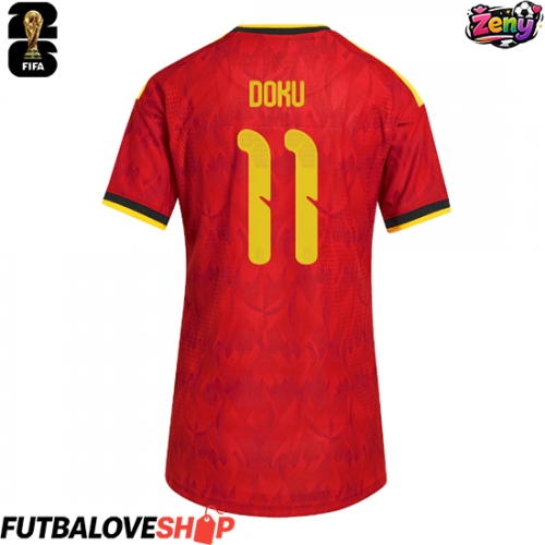 Dres Belgicko Jeremy Doku #11 Domáci pre Ženy MS 2026 Krátky Rukáv